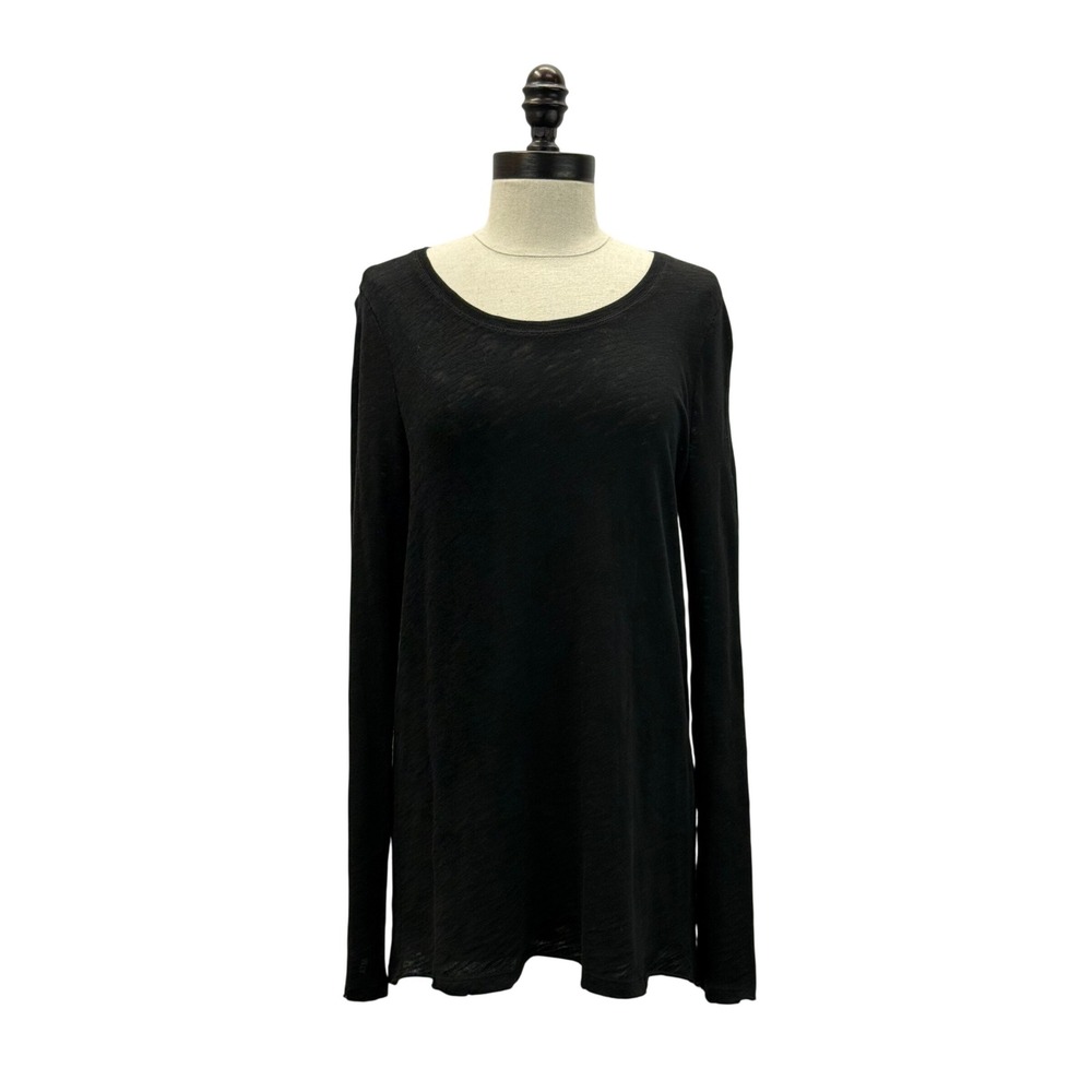 ATM Anthony Thomas Melillo Long Sleeve‎ Tee Womens M Black Excellent Slub Cotton